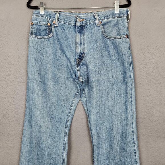 Levis 517 Jeans Mens 33x30 Light Blue Boot Cut Denim Light Wash Zip Fly Classic - Picture 7 of 15